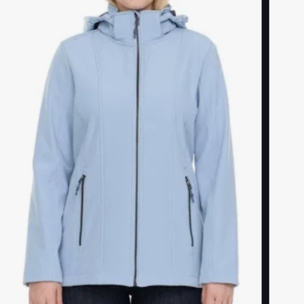 Tec-One Explorer women soft shell hooded jacket size 2X baby blue outdoor